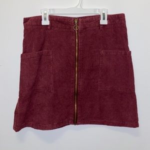 Altar’d State maroon corduroy skirt